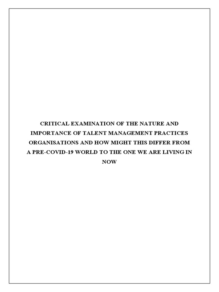 Importance of Talent Management Practices - 41034AB202254RITIKA | PDF