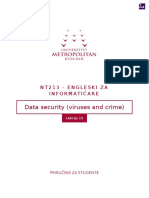Data Security (Viruses and Crime) : Nt213 - Engleski Za Informatičare