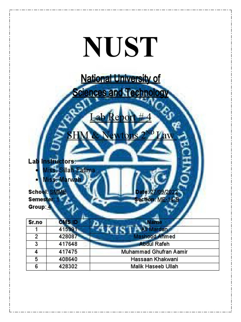 AP Lab Report 4 PDF Oscillation Force