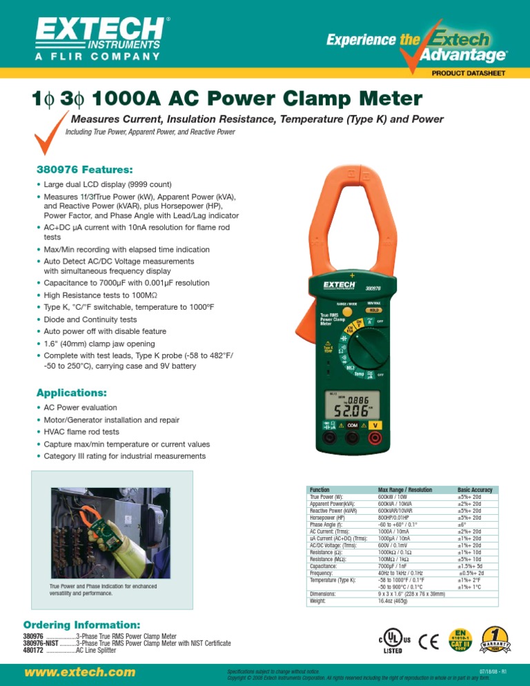 Analizador EXTECH - 380976 | PDF | Technology & Engineering