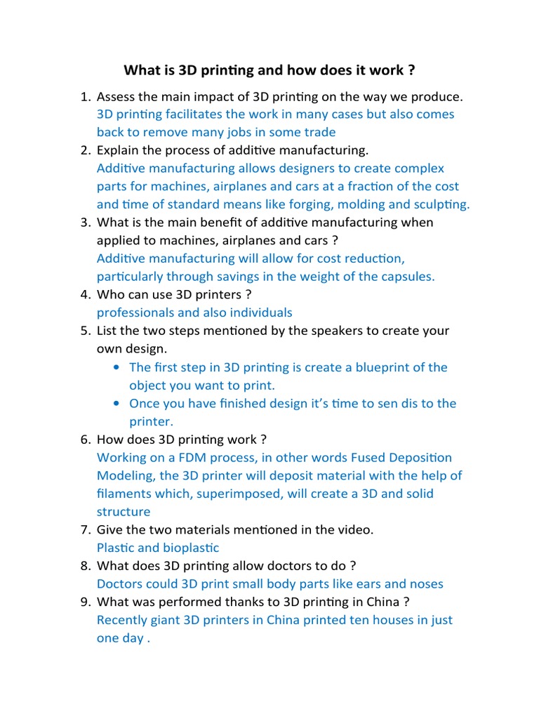 What Is 3D Printing and How Does It Work | PDF