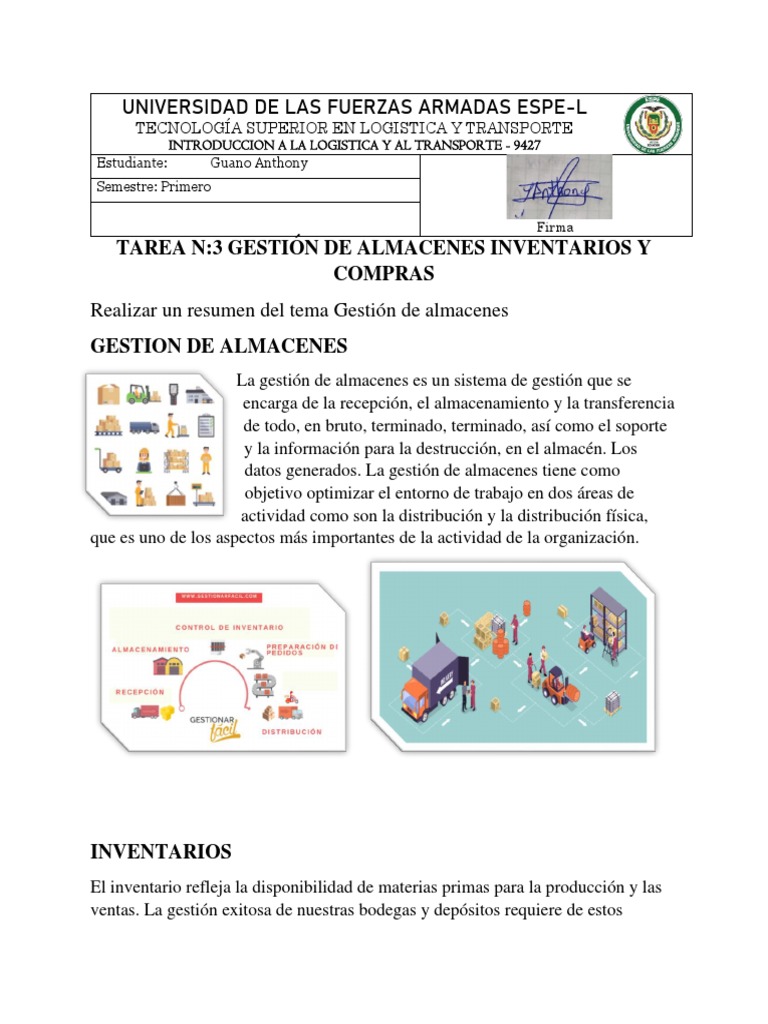 Tarea N - 3 Gestión de Almacenes Inventarios y Compras - Guano ...