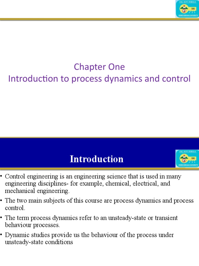 Introduction To Process Dynamics and Control PDF Control Theory