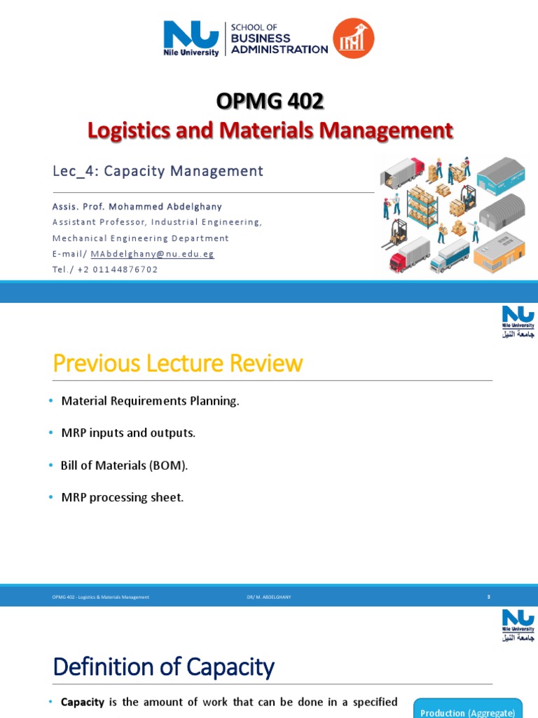 LMM Lec - 4 - Capacity Management | PDF | Scheduling (Computing ...