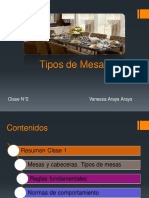 Tipos de mesas para eventos