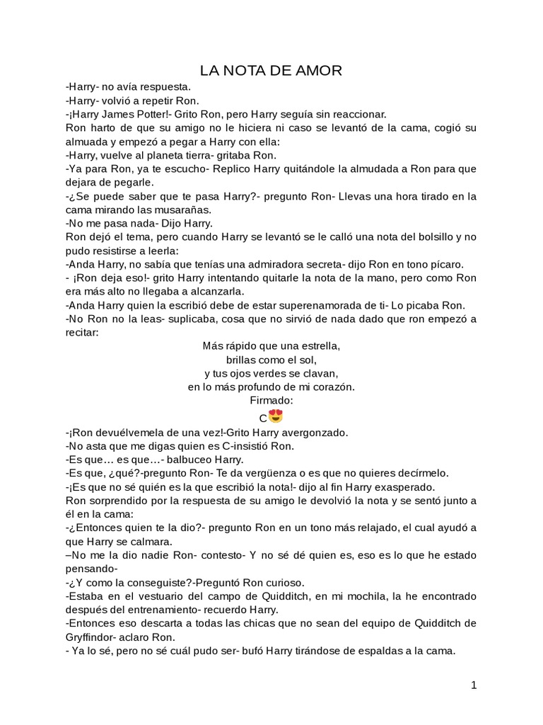 La Nota de Amor PDF