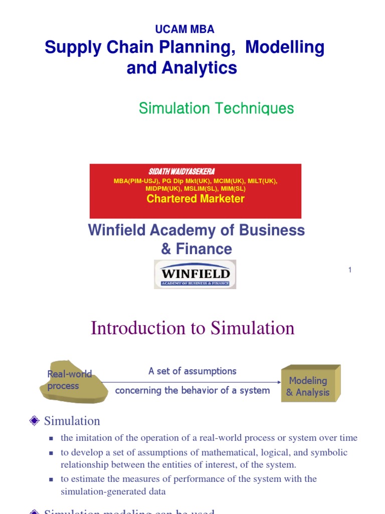 Overview of Simulation Techniques | PDF | Simulation | System