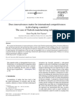 Does Innovativeness Matter For International Competitiveness in Developing Countries? The Case of Turkish Manufacturing Industries