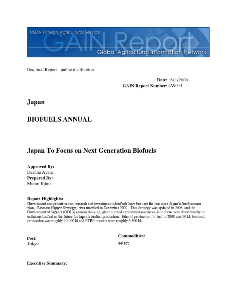 Japan's Next-Gen Biofuels Strategy | PDF | Biofuel | Gasoline