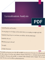 Lexicalization Analysis