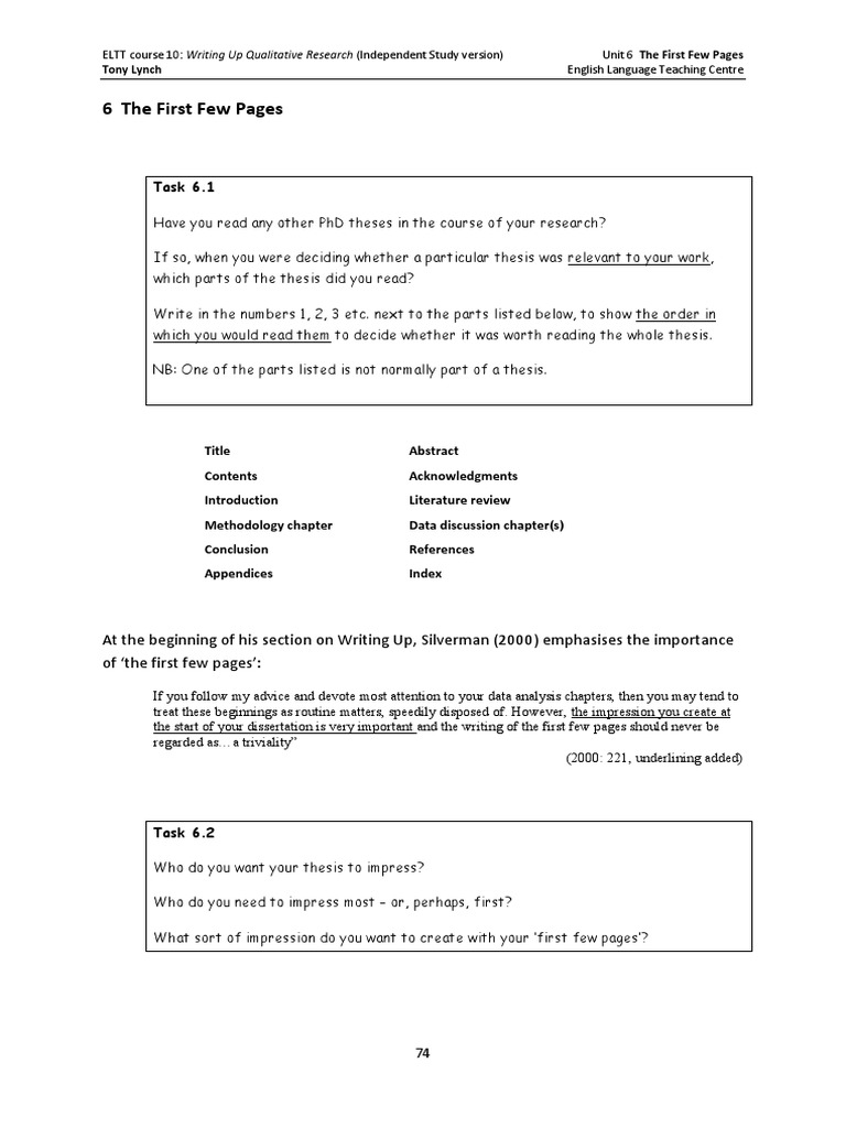 6 - The - First - Few - Pages | PDF | Thesis | English As A Second Or ...