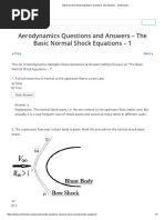 Aerodynamics Questions and Answers - The Basic Normal Shock Equations - 1