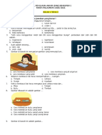 Soal PAS Kelas 1 Sem 1 - TEMA 2 - Kamimadrasah