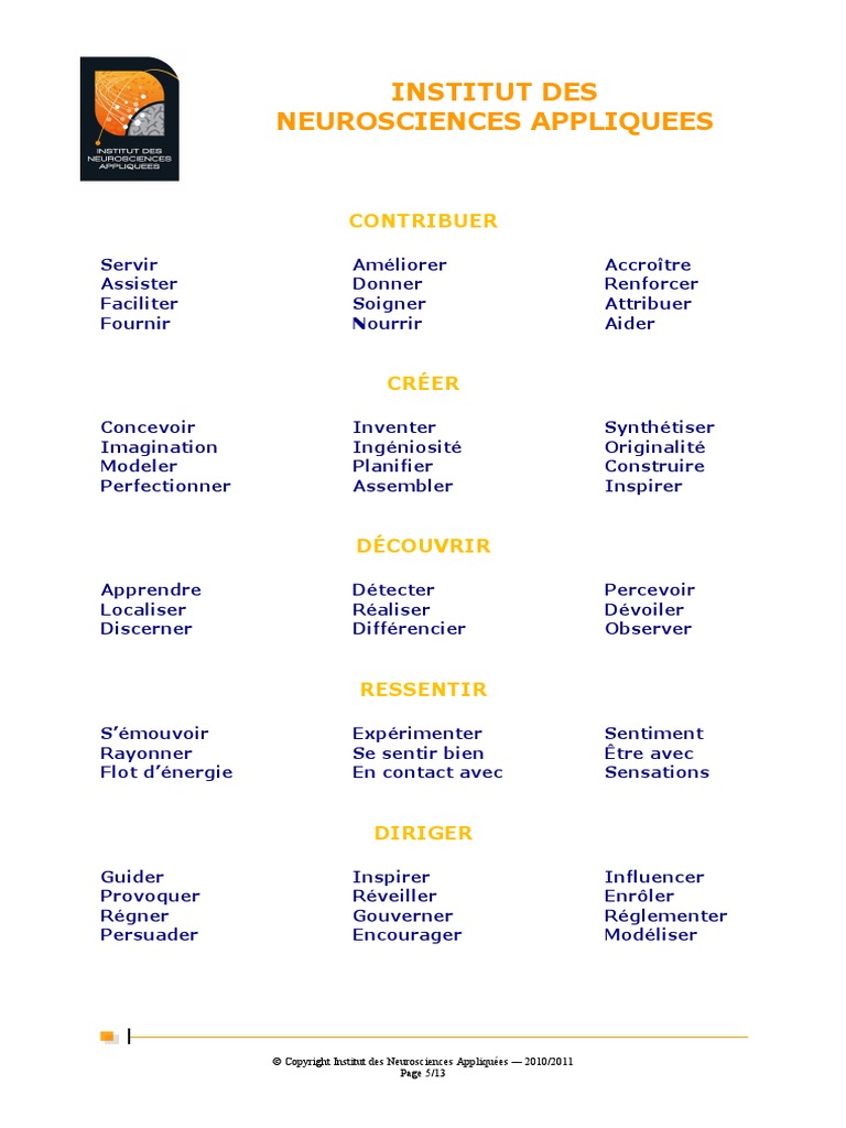 Liste Des Valeurs | PDF image.
