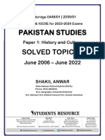 Preview of O Level Pakistan Studies History and Culture 2022