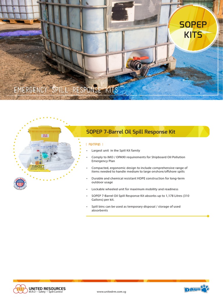 SOPEP 7 Barrel Oil Spill Response Kit UR Spill PDF Oil Spill