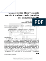 Apuntes Sobre Ética Ciencia Social: A Vueltas Con Cuestión Del Compromiso