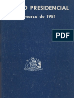 Augusto Pinochet - Discurso Presidencial 11 de Marzo de 1981.