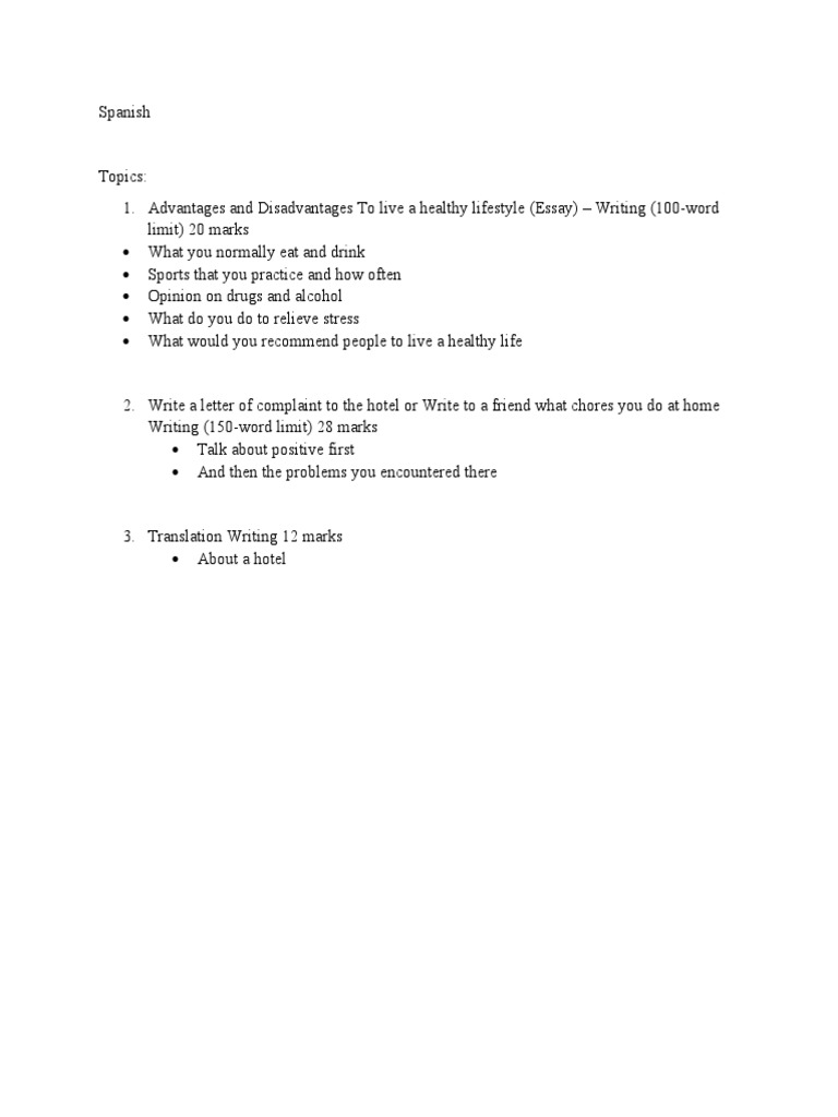 Spanish Writing Tasks for Students | PDF | Self-Improvement