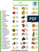 Fruits List