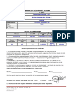 Certificado de garantía RESEMIN para perforadora 1