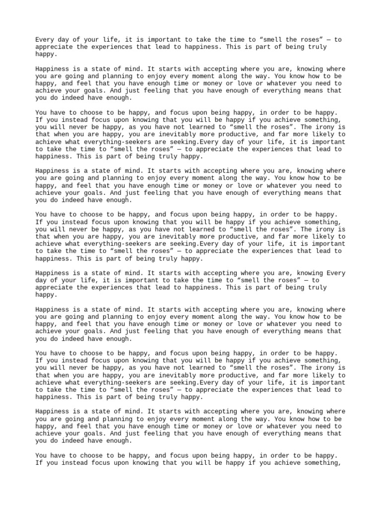 How to Be Truly Happy by Smelling the Roses PDF Happiness Love