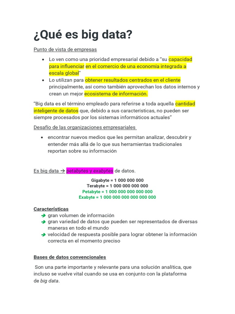 Qu es big data pdf big data almac n de datos