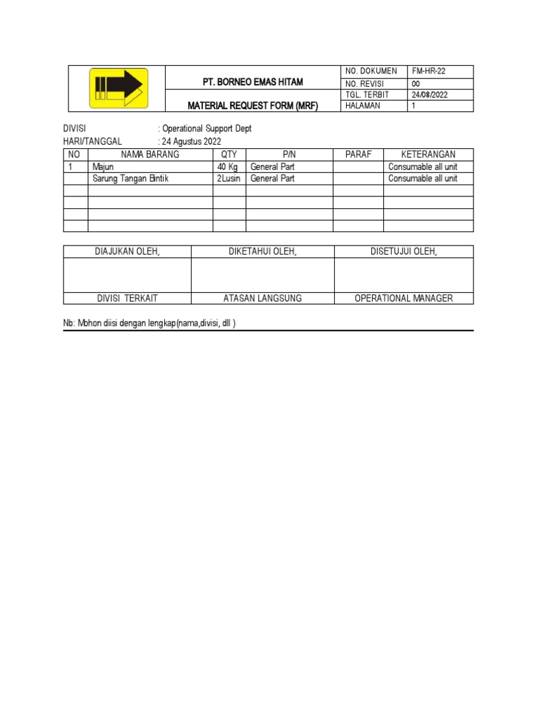 Form MRF Majun | PDF