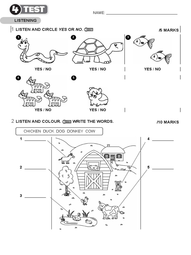 Bright Ideas 1 Unit 4 Test | PDF