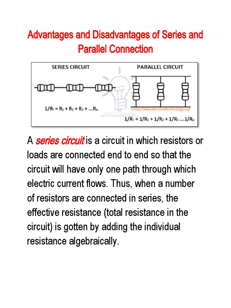 Advantages And Disadvantages Of Series Parallel Connection PDF 