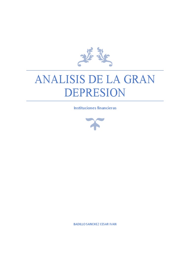 Analisis de La Gran Depresion | PDF