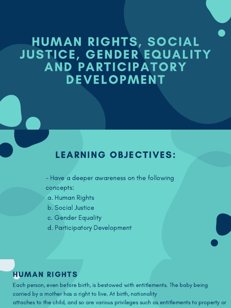 Human Rights Social Justice Gender Equality And Participatory