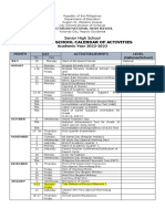 School Calendar SHS Research