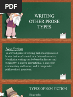 WRITING OTHER PROSE TYPES