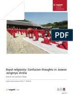 Royal Religiosity Confucian Thoughts in Joseon Jon
