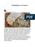 Receta de Chilaquiles Con Huevo Estrellado