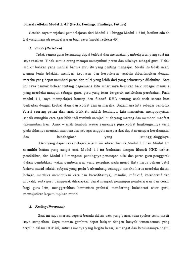 Refleksi Pembelajaran Guru Penggerak | PDF | Karier & Perkembangan
