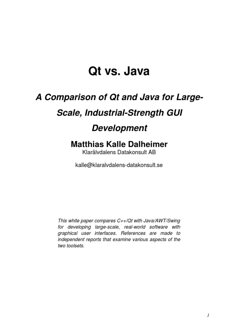 QT Vs Java Whitepaper | PDF