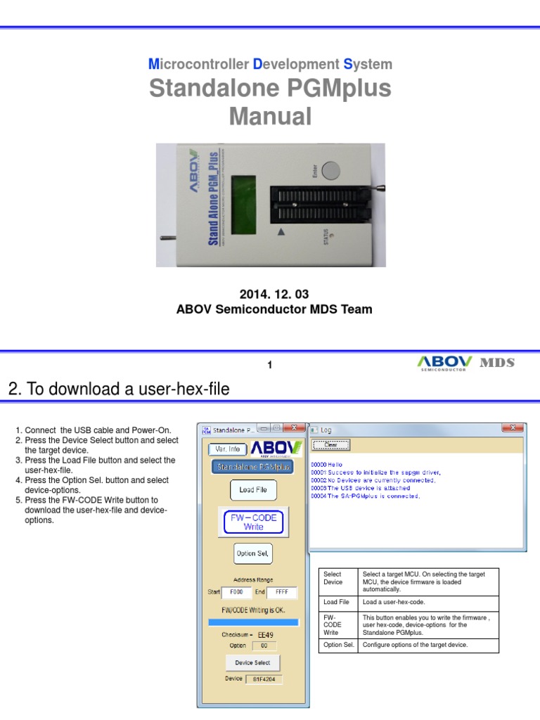 Standalone PGMplus User Manual | PDF | Microcontroller | Usb