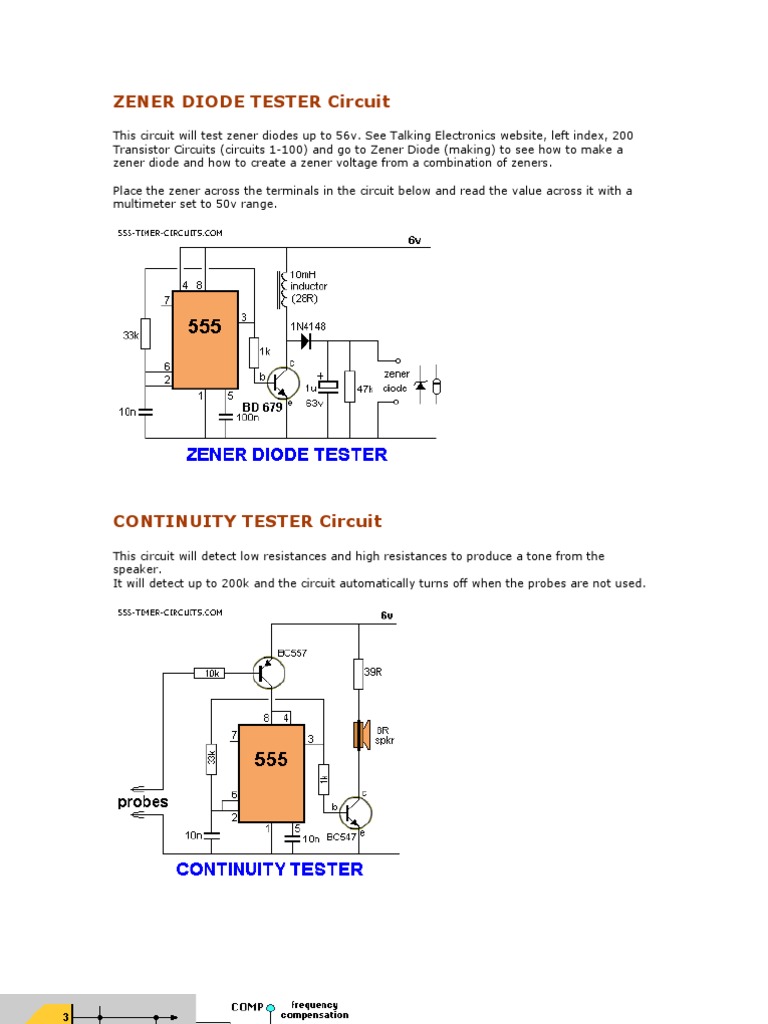 Zener Diode Tester Circuit Power Supply Resistor
