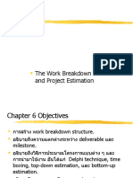The WBS and Project Estimation