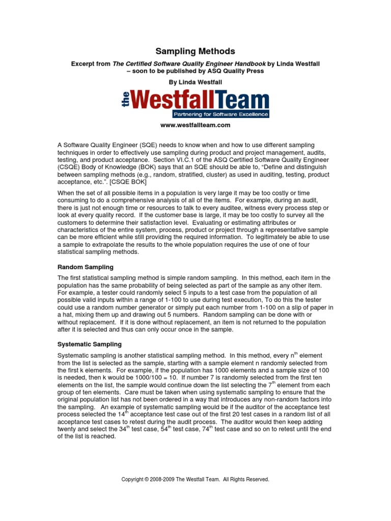 Sampling Methods | PDF