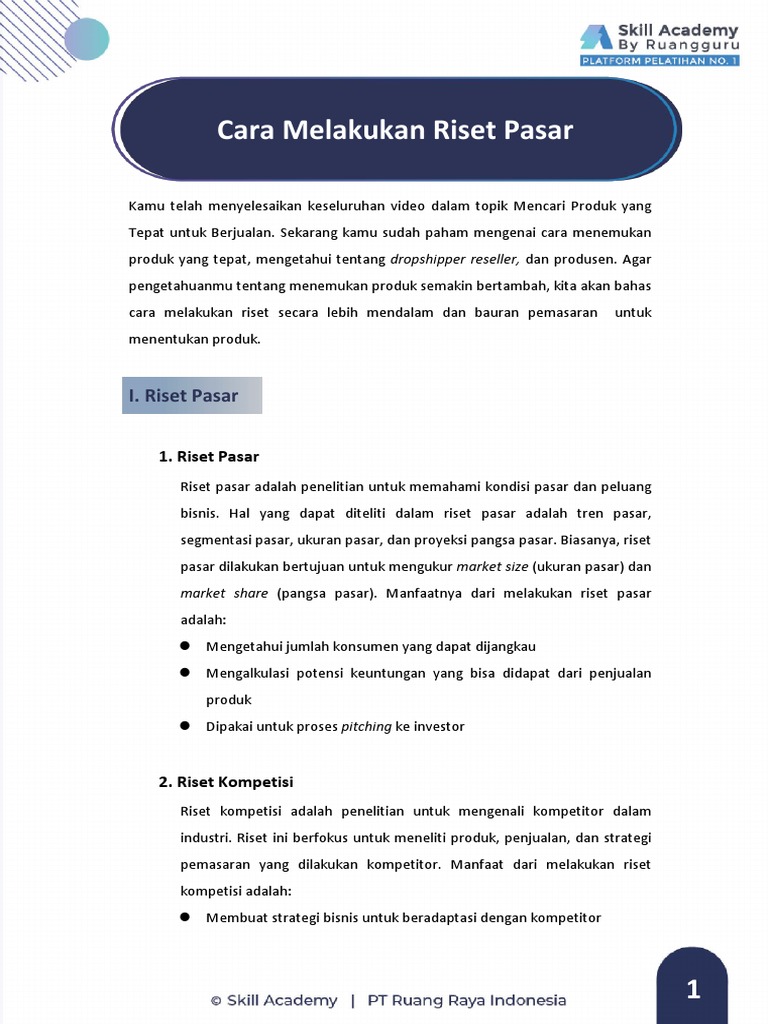 Cara Efektif Melakukan Riset Pasar | PDF | Karier & Perkembangan
