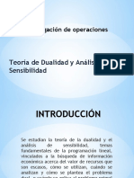 Teoría de Dualidad y Análisis de Sensibilidad