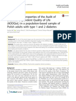 (POLONIA, 2018) Psychometric Properties of The Audit of Diabetes-Dependent Quality of Life (ADDQoL) in A Population-Based Sample of Polish Adults With Type 1 and 2 Diabetes