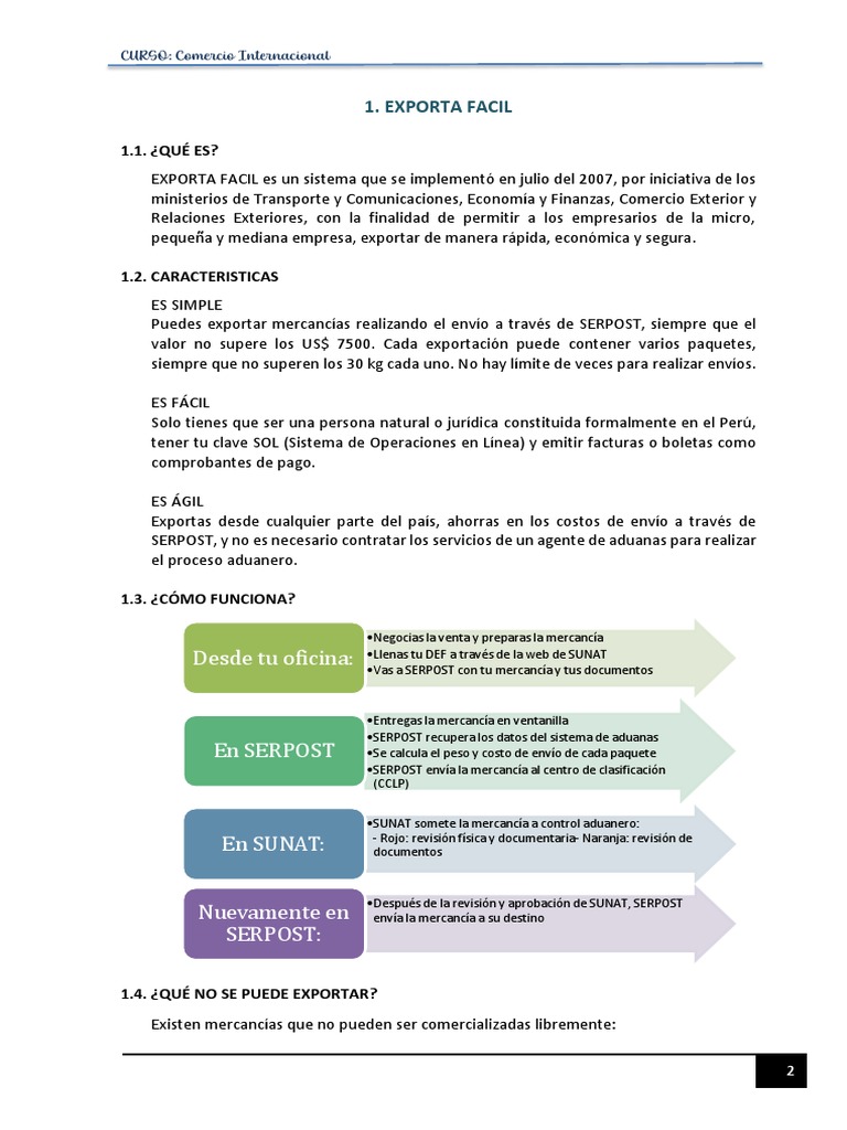 Exporta Facil Pdf Aduana Alimentos