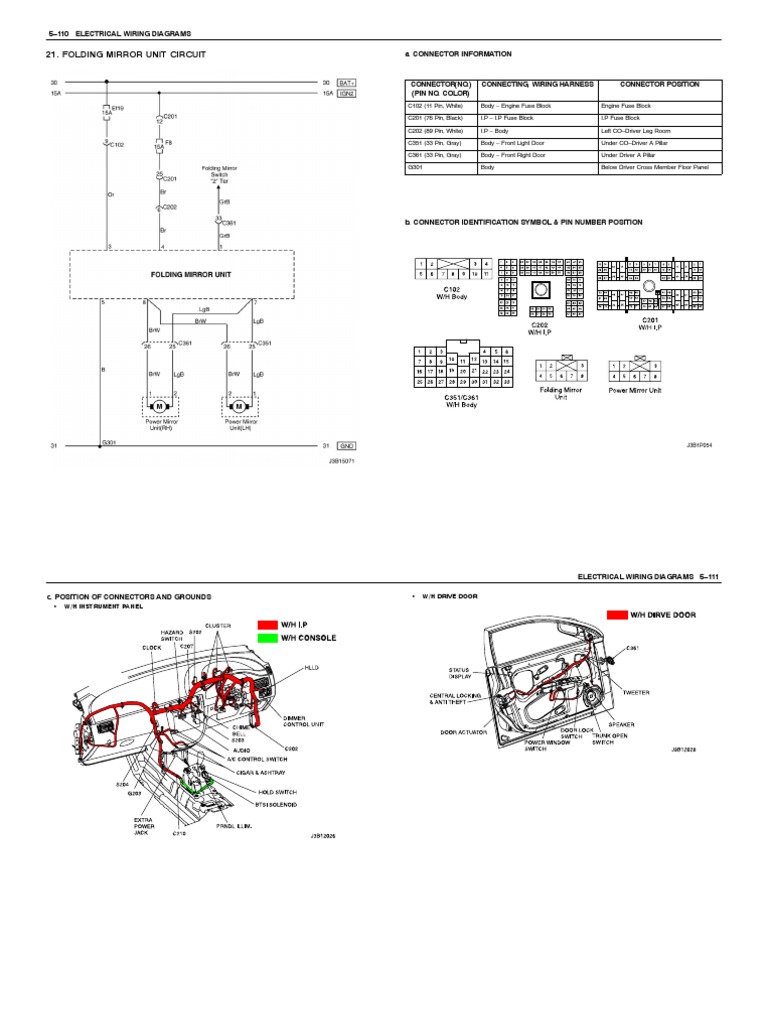 Toyota Folding Mirror Wiring Diagram PDF