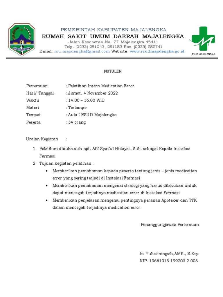 UMAN Pelatihan Medication Error | PDF