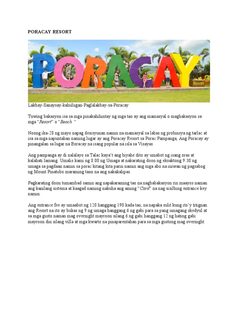 Poracay Resort | PDF