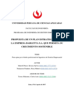 Propuesta de Un Plan Estrategico para La Empresa Barletta S.A. Que Permita Su Crecimiento Sostenible